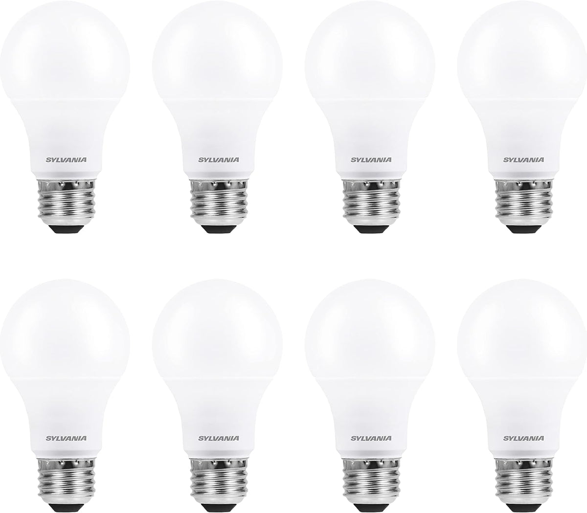 Sylvania ECO LED A19 Light Bulb, 60W Equivalent, Efficient 9W, 7 Year, 750 Lumens, Non-Dimmable, Frosted, 5000K, Daylight - 8 Pack (40883)