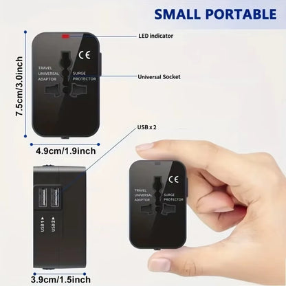 Dual USB Ports Universal Travel Adapter UK to EU Plug Adapter Wall Charger AC Power Converter World for USA EU UK AUS