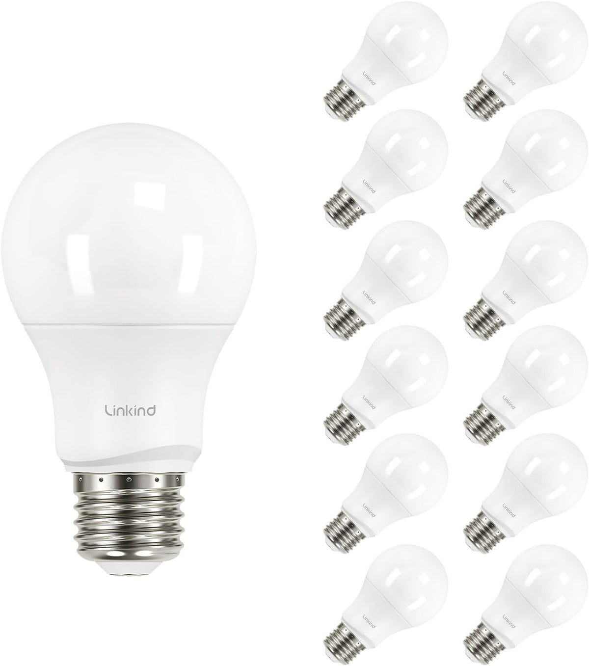 A19 LED Light Bulbs Dimmable, 60W Equivalent, Energy Efficient 9W, 2700K, 800 Lumens, E26 Standard Base, Lighting for Bedroom Living Room Home Office, 6 Packs