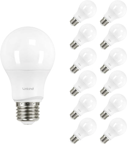 A19 LED Light Bulbs Dimmable, 60W Equivalent, Energy Efficient 9W, 2700K, 800 Lumens, E26 Standard Base, Lighting for Bedroom Living Room Home Office, 6 Packs