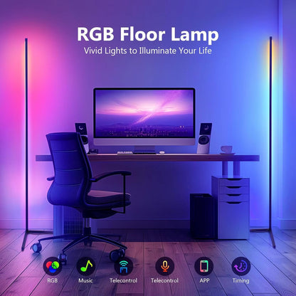 Smart RGB Corner Floor Lamp — App‑Controlled 160‑cm Ambient Light
