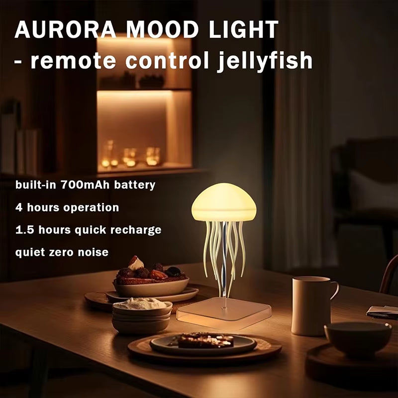 LED Jellyfish Mood Lamp — Color‑Gradient, Ultra‑Long Battery, Remote Control