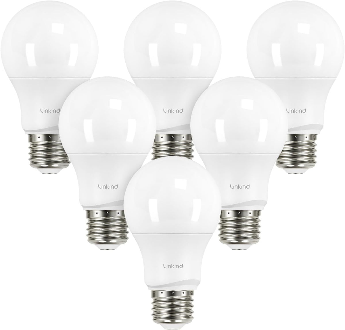 A19 LED Light Bulbs Dimmable, 60W Equivalent, Energy Efficient 9W, 2700K, 800 Lumens, E26 Standard Base, Lighting for Bedroom Living Room Home Office, 6 Packs