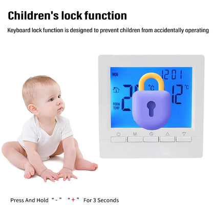 Digital Smart Thermostat Programmable Gas Boiler Heating Temperature Regulator Hand Controller Battery Thermostat with Kid Lock