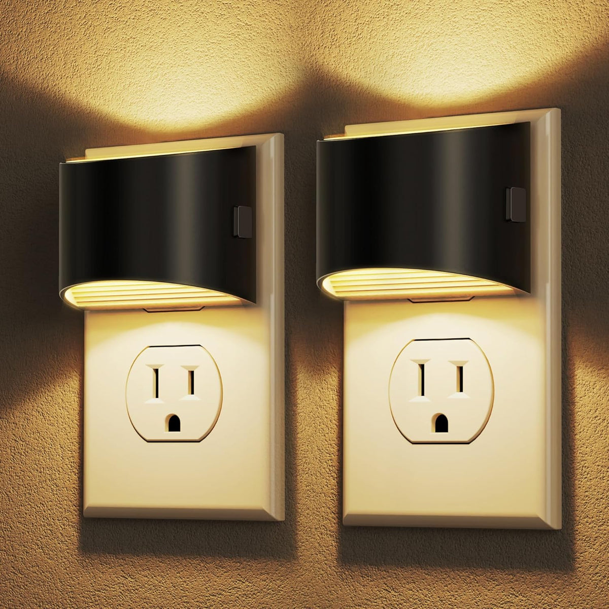 LED Night Light[2 Pack], Night Lights Plug into Wall, 3 Level Brightness Adjustable Plug in Night Light, Dusk to Dawn Sensor, Nightlights for Adults, Bedroom, Bathroom, Hallway, 3000K