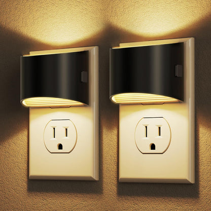 LED Night Light[2 Pack], Night Lights Plug into Wall, 3 Level Brightness Adjustable Plug in Night Light, Dusk to Dawn Sensor, Nightlights for Adults, Bedroom, Bathroom, Hallway, 3000K