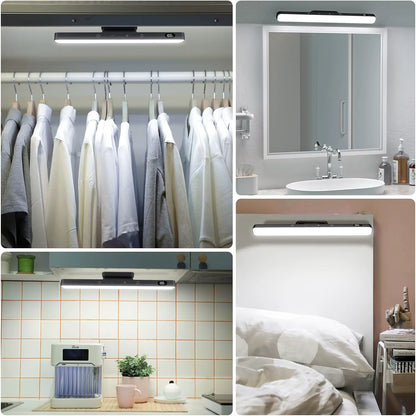 WILLED 5W Dimmable Night Light 3 Colors Adjustable Makeup Light with 2500Mah Rechargeable under Cabinet for Closet Bedside Desk