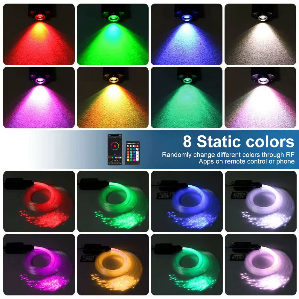 Car Starry Sky Light Auto Home Fiber Optic Lights Atmosphere Lamp Music Control Ceiling Lights RGB 12W 8 Colors Car Styling DIY