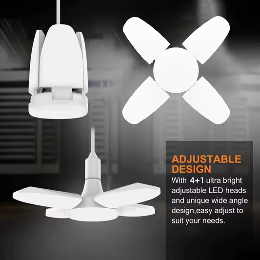 Foldable Fan-Shape LED Ceiling Bulb High-Intensity Adjustable Light