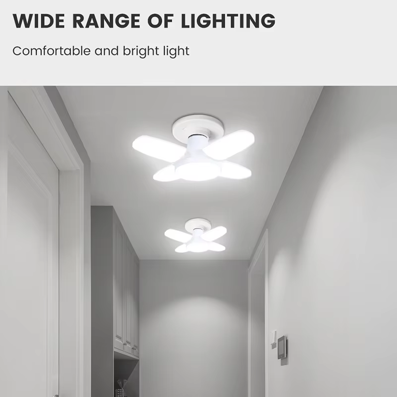Foldable Fan-Shape LED Ceiling Bulb High-Intensity Adjustable Light