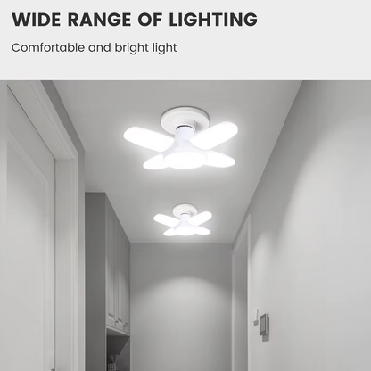 Foldable Fan-Shape LED Ceiling Bulb High-Intensity Adjustable Light