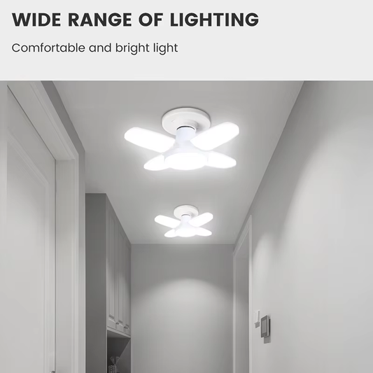 Foldable Fan-Shape LED Ceiling Bulb High-Intensity Adjustable Light