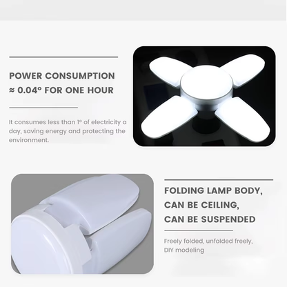 Foldable Fan-Shape LED Ceiling Bulb High-Intensity Adjustable Light