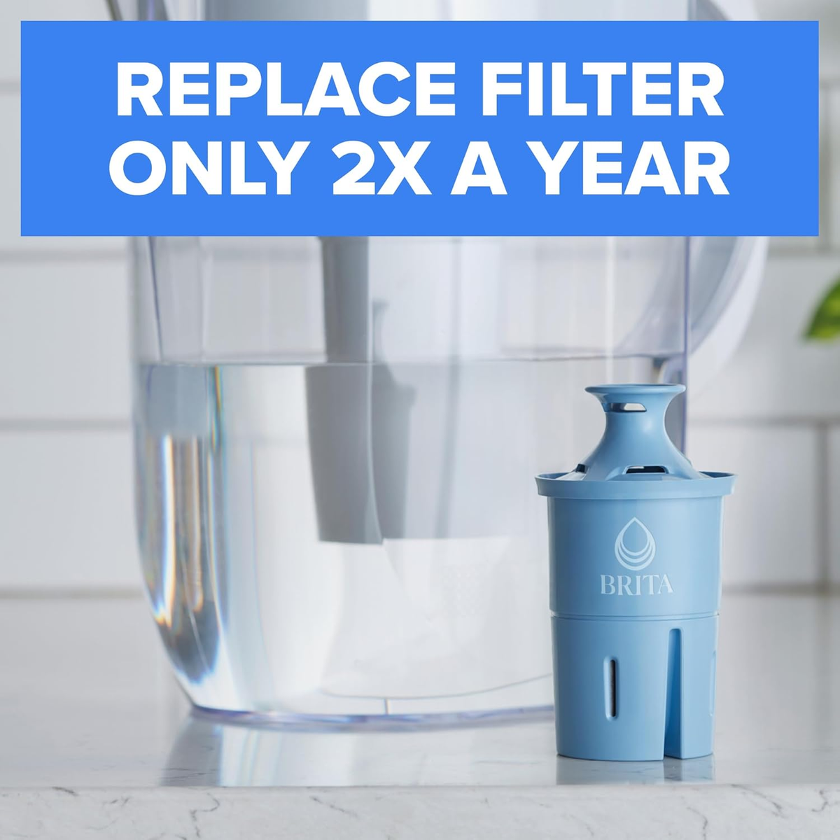 Filter Replacements for Water Pitchers and Dispensers, Elite, NSF Certified to Remove 99% of Lead, 2 Count, Blue