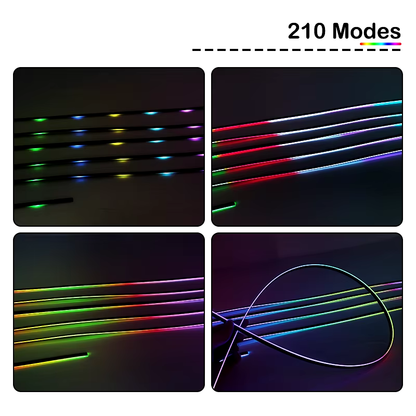 Full Color Streamer Car Ambient Lights RGB 64 Color Universal LED Interior Hidden Acrylic Strip Symphony Atmosphere Lamp