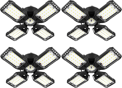 LED Garage Lights Bulb 2 Pack 180W 18000LM 6500K Led Shop Light with 6 plus 1 Deformable Panels Basement Barn Ceiling Lights for E26/E27
