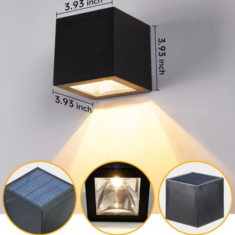 Square Solar Wall Lantern IP65 Garden and Balcony Sensor Light