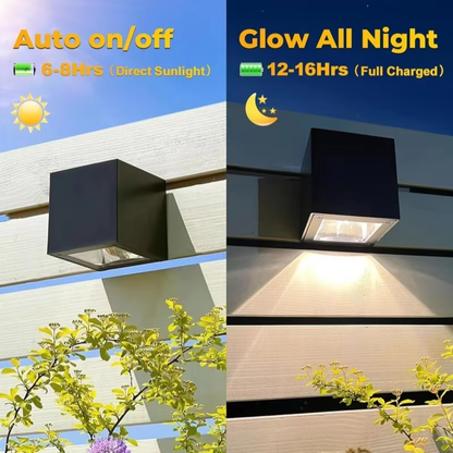Square Solar Wall Lantern IP65 Garden and Balcony Sensor Light