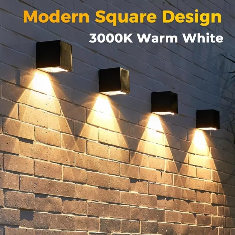 Square Solar Wall Lantern IP65 Garden and Balcony Sensor Light