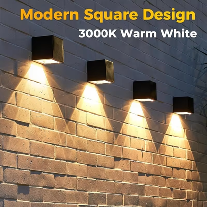 Square Solar Wall Lantern IP65 Garden and Balcony Sensor Light
