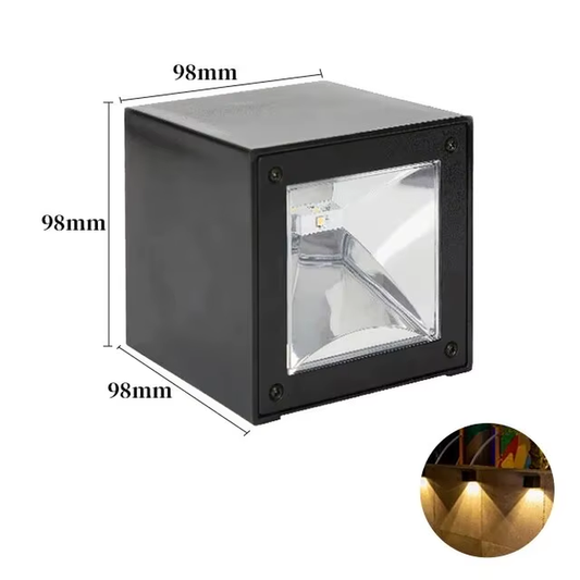 Square Solar Wall Lantern IP65 Garden and Balcony Sensor Light