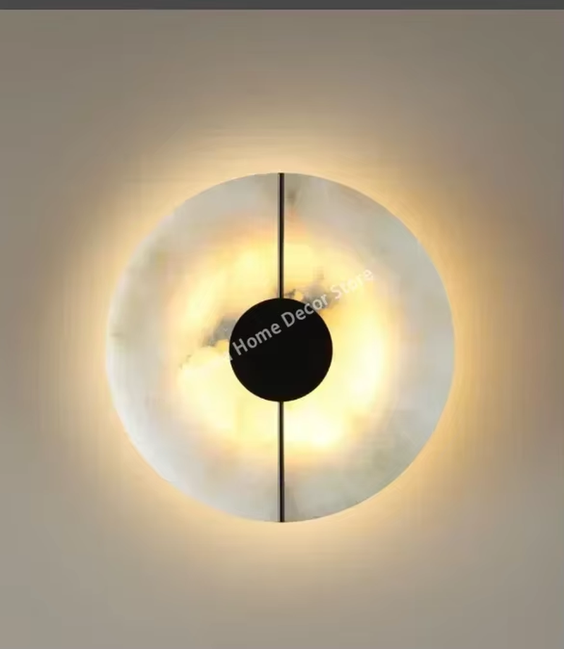 Modern Luxury Creative Marble Wall Light - Alabaster Marble Wall Sconce for Bedroom Bedside Living Room Aisle Indoor Decor