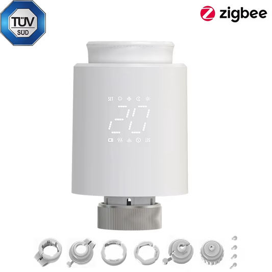 Smart TRV Radiator Valve Zigbee/WiFi Voice-Controlled Temperature Actuator