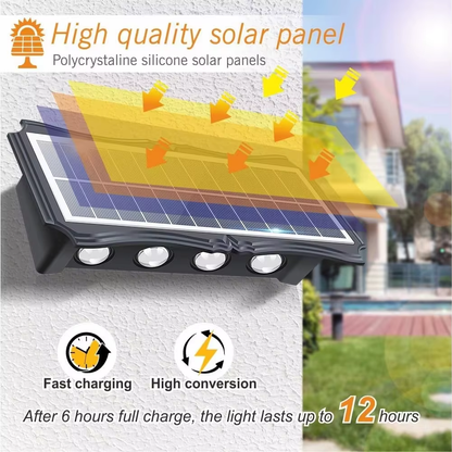 Solar Wall Lamp Outdoor Solar LED Light Waterproof up and down Luminous Lighting Balcony Yard Garden Decoration Lights