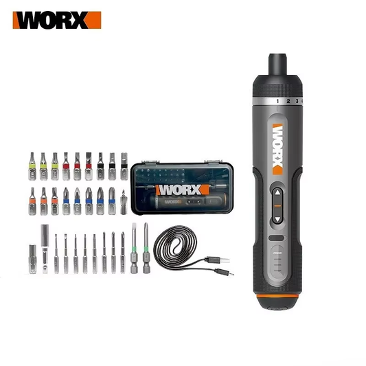 WORX WX242 4V Smart Cordless Electric Screwdriver USB Rechargeable with 30-Bit Set