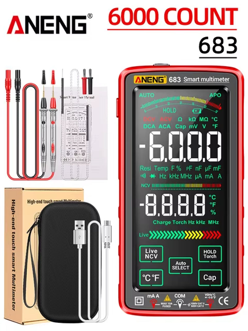 683 Smart Multimeter Rechargeable High-End Touch 6000 Counts Multimetro Test Multitester AC/DC Voltage Tester Current Tool