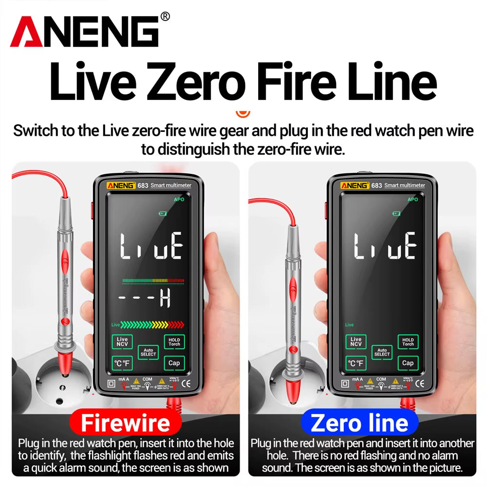 683 Smart Multimeter Rechargeable High-End Touch 6000 Counts Multimetro Test Multitester AC/DC Voltage Tester Current Tool