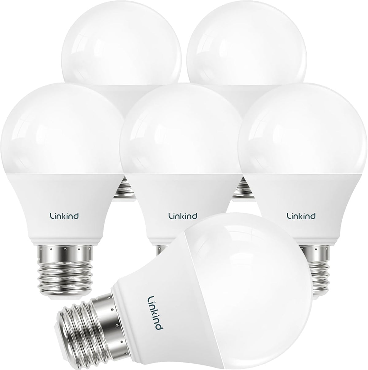 A19 LED Light Bulbs Dimmable, 60W Equivalent, Energy Efficient 9W, 2700K, 800 Lumens, E26 Standard Base, Lighting for Bedroom Living Room Home Office, 6 Packs