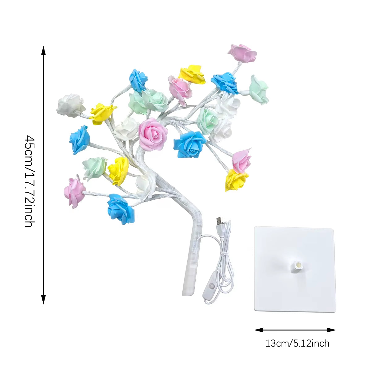 Luminous Rose Tree Table Lamp — USB‑Powered, Decorative LED