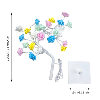 Luminous Rose Tree Table Lamp — USB‑Powered, Decorative LED