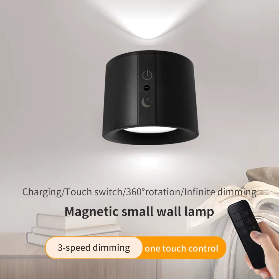 Touch‑Control Double‑Head LED Wall Sconce — 360° Rotating, Wireless, Multi‑Color
