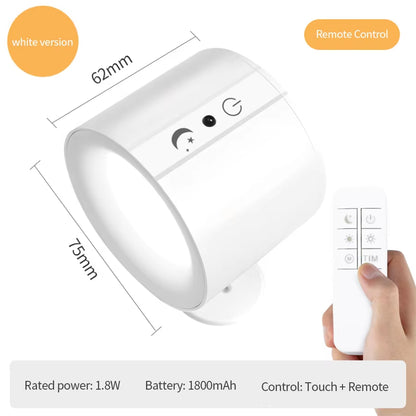 Touch‑Control Double‑Head LED Wall Sconce — 360° Rotating, Wireless, Multi‑Color