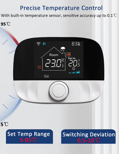 RF Wireless Thermostat Smart Wifi Floor Heating for Gas Boiler Battery Powered Tuya Temperature Controller Receiver Alice Google