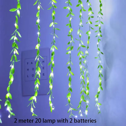 Willow Curtain LED Light String — Battery‑Powered, Always‑On Decorative Garland