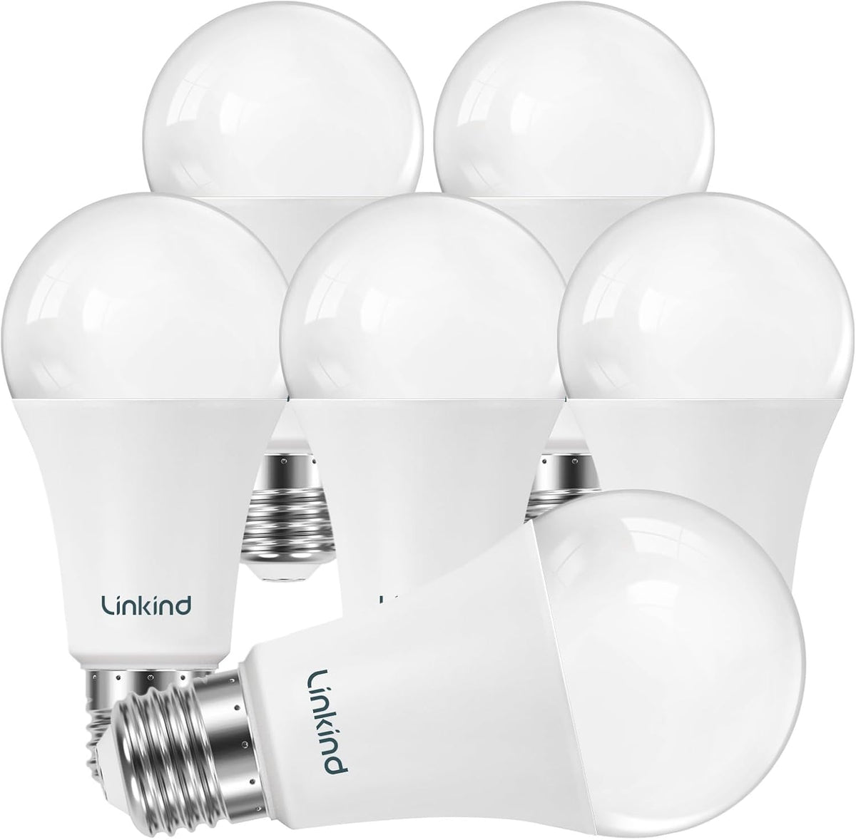 A19 LED Light Bulbs Dimmable, 60W Equivalent, Energy Efficient 9W, 2700K, 800 Lumens, E26 Standard Base, Lighting for Bedroom Living Room Home Office, 6 Packs