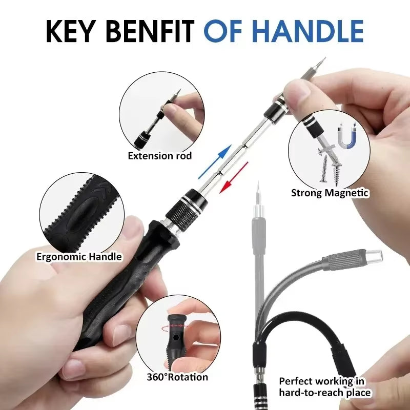 115/117 in 1 Precision Screwdriver Set Magnetic Torx Hex Screw Driver Bits Professional Repair Tool Kit for Iphone Xiaomi Mac PC