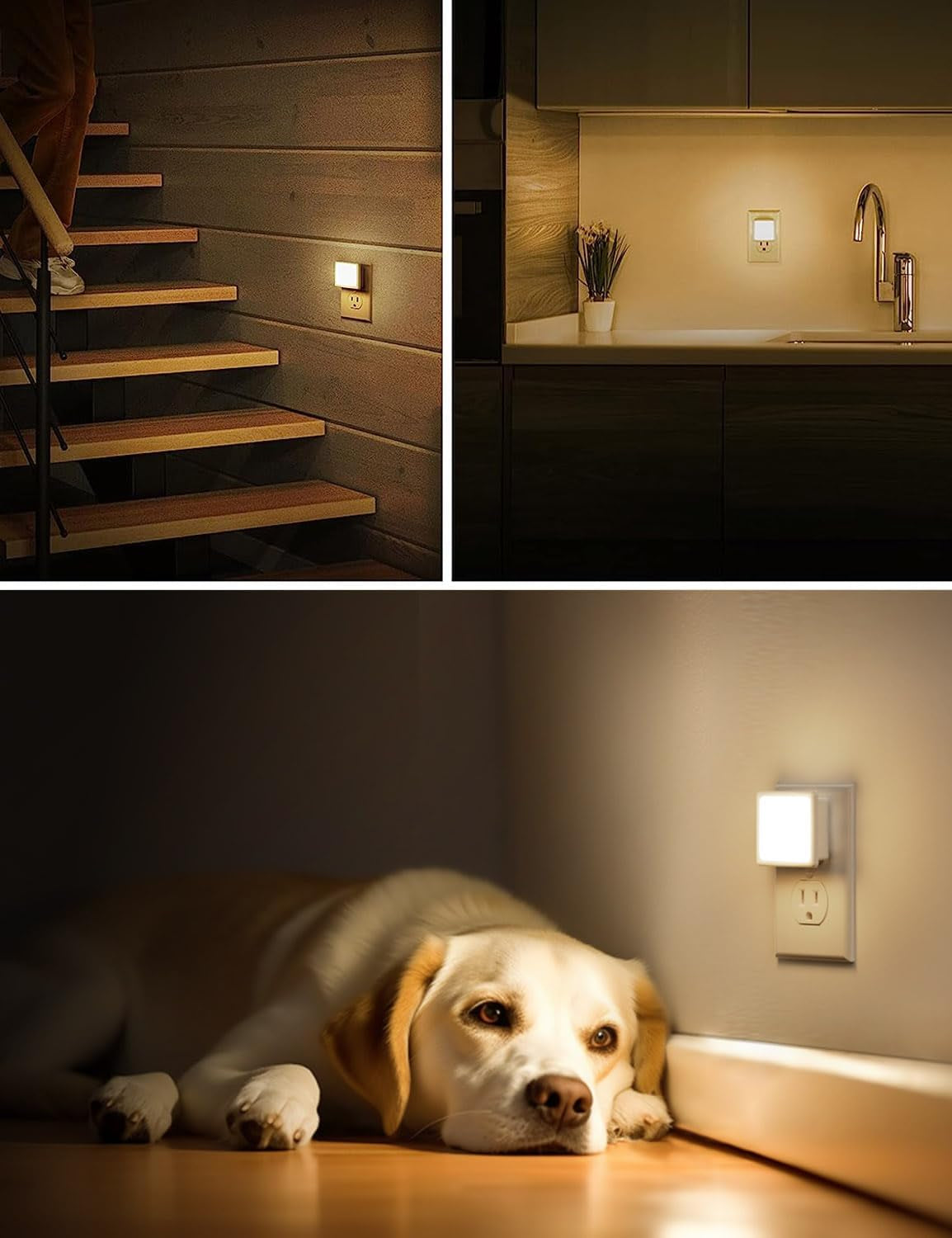 Night Light,Night Lights Plug into Wall, [6-Pack] Plug in Night Light, Dusk-To-Dawn Sensor, 3000K Soft White 0.3W Bright Nightlight Auto-On/Off for Adults Kids Bedroom Bathroom Hallway
