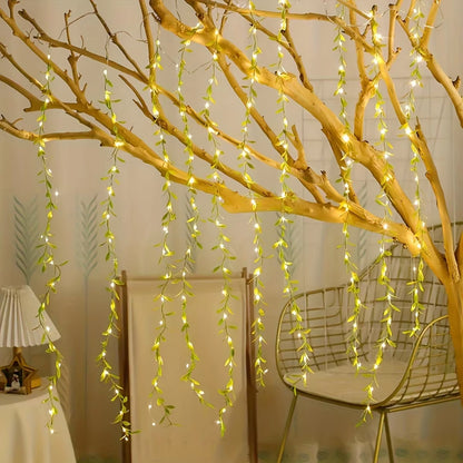 Willow Curtain LED Light String — Battery‑Powered, Always‑On Decorative Garland