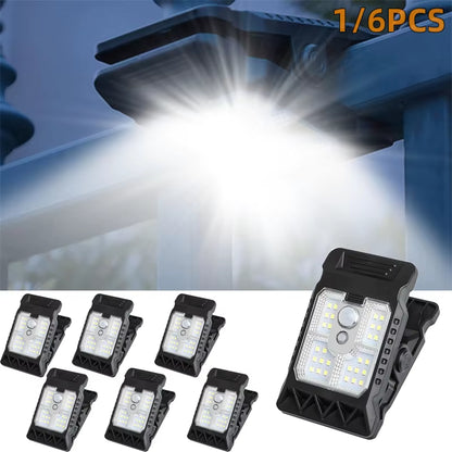 Clip on Solar Lights Outdoor Waterproof Leds Motion Sensor Lights 3 Modes 3 Mounting Ways Solar Security Lighting for Fence