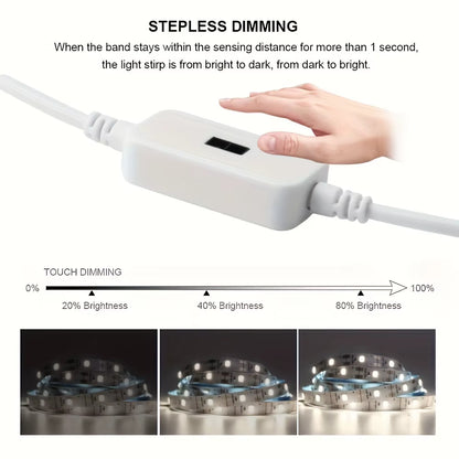 USB LED Strip Lights DC 5V Smart Dimmer Hand Scan Sensor Switch On/Off Control Backlight Tape TV Lamp Tape Bedroom Home Decor