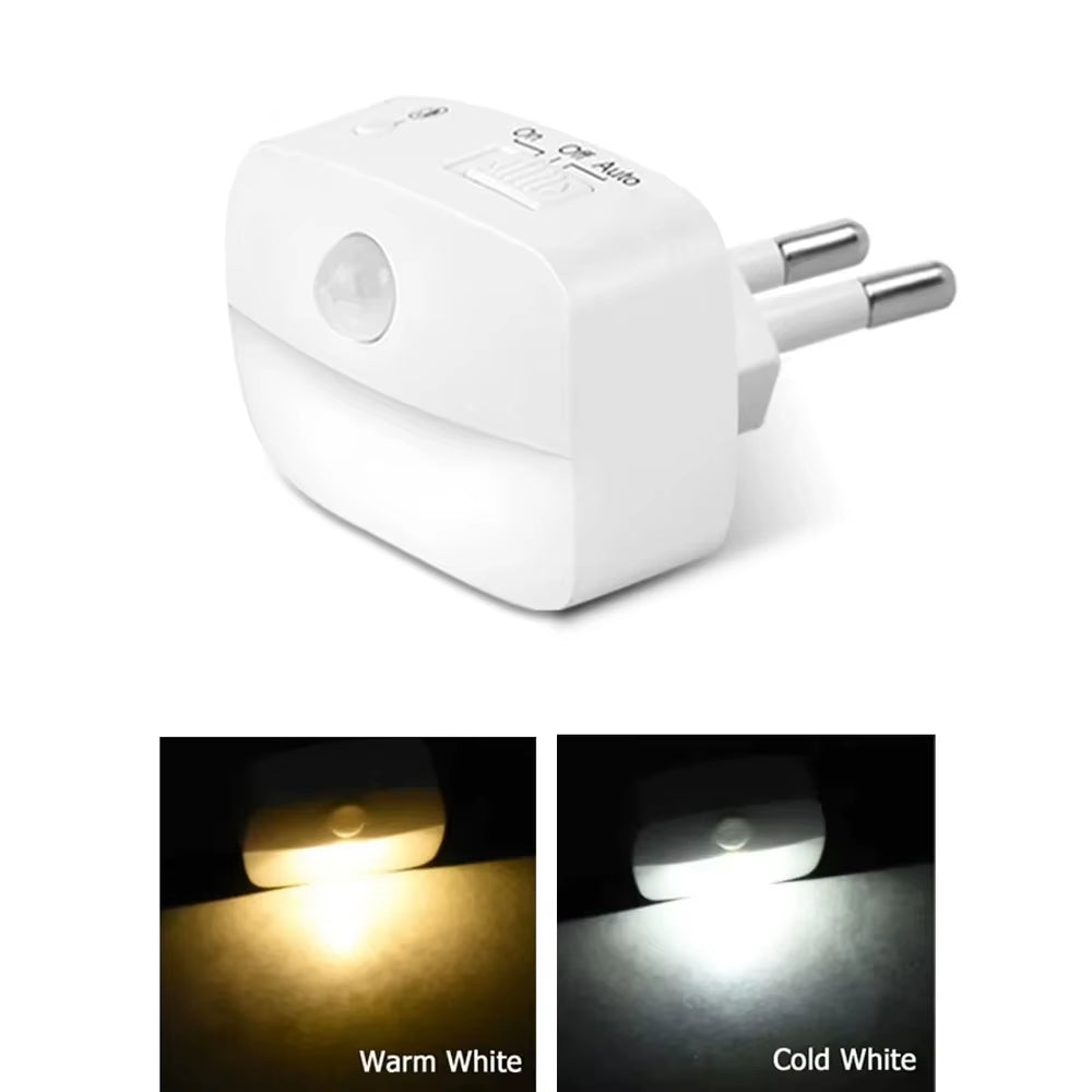 Smart Motion‑Sensor EU Plug Night Lamp — 220V Wall Light