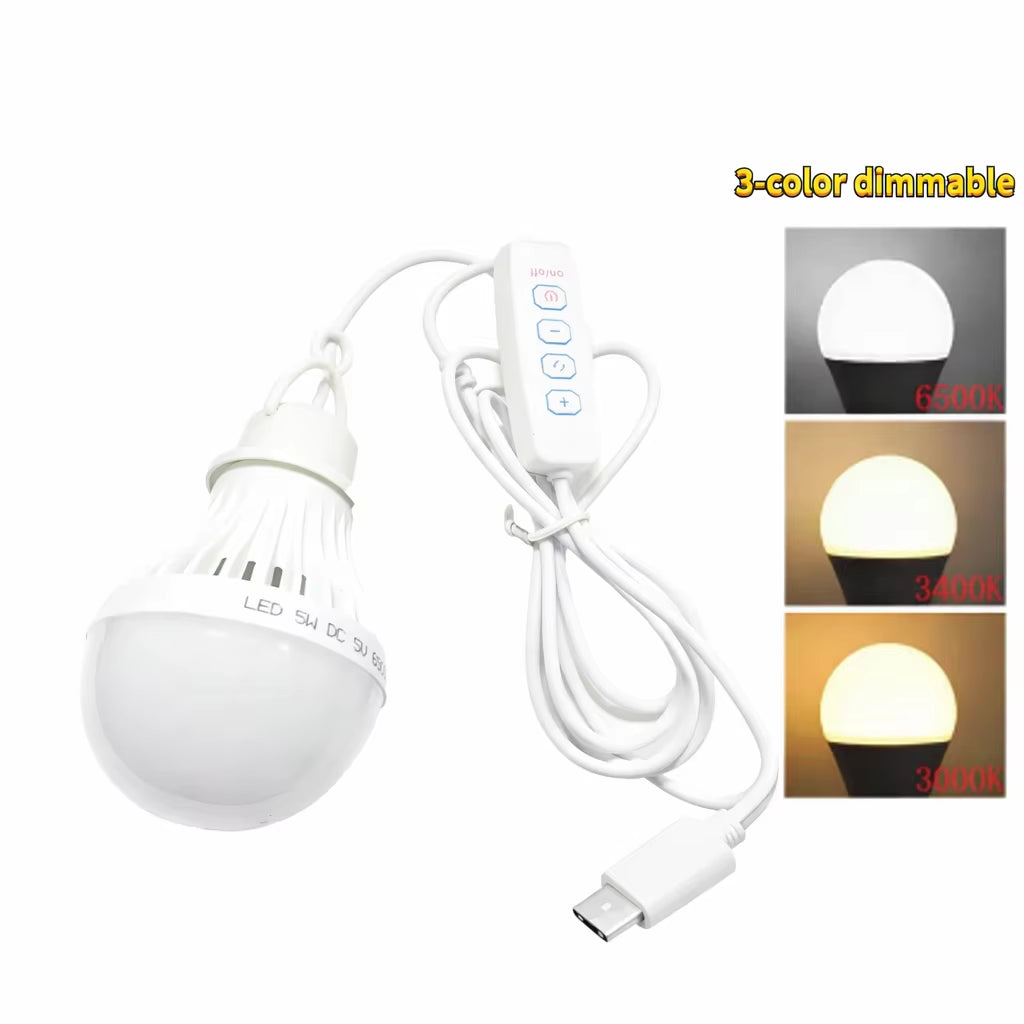 Rechargeable Portable LED Camping Lantern — Three‑Color Emergency Light