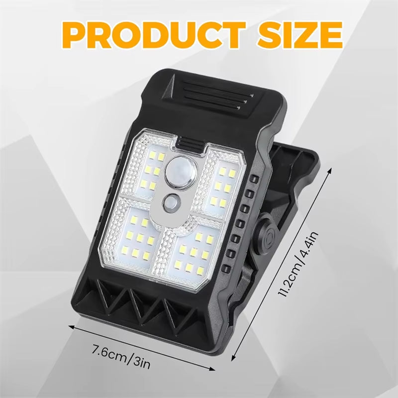 Clip on Solar Lights Outdoor Waterproof Leds Motion Sensor Lights 3 Modes 3 Mounting Ways Solar Security Lighting for Fence