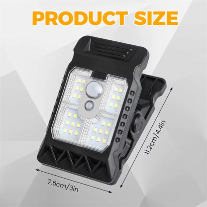 Clip on Solar Lights Outdoor Waterproof Leds Motion Sensor Lights 3 Modes 3 Mounting Ways Solar Security Lighting for Fence