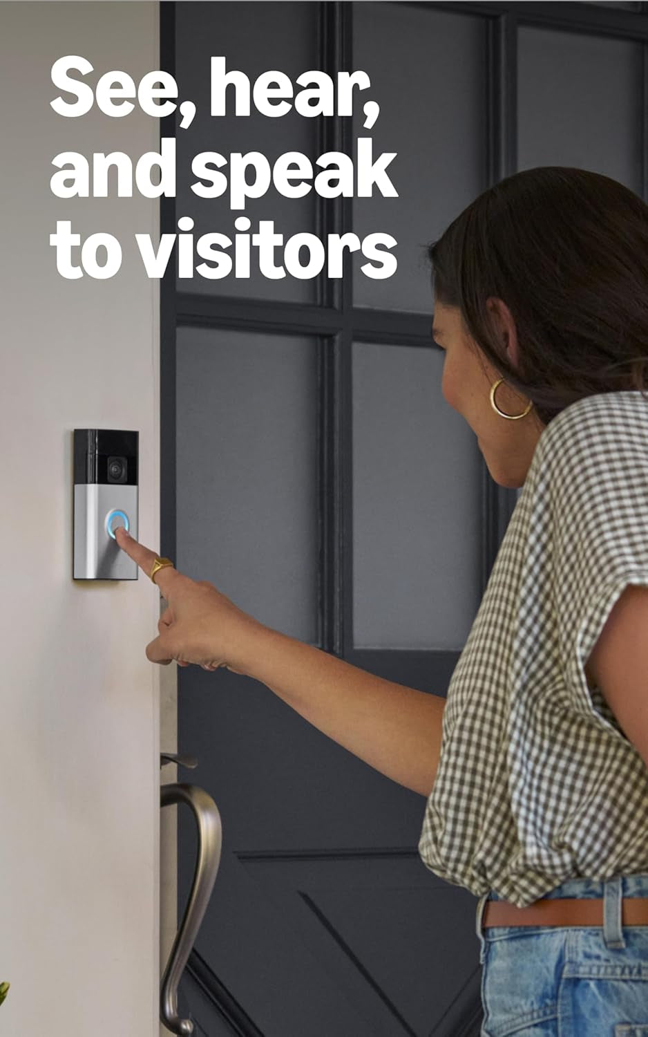 Battery Doorbell (Newest Model), Home or Business Security with Head-To-Toe Video, Live View with Two-Way Talk, and Motion Detection & Alerts, Satin Nickel