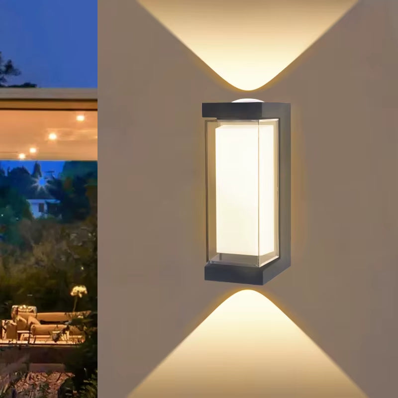 Modern LED Waterproof up down Wall Lamp Outdoor and Indoor Wall Light Courtyard Porch Corridor Bedroom Wall Sconce AC85-265
